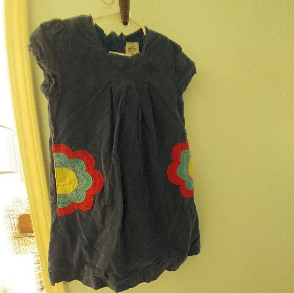 Mini Biden corduroy dress flower pockets